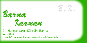 barna karman business card